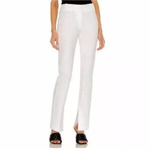 Frame White Linen Cotton Blend Casual Minimalist Pants with Slit • Size 00 🔴